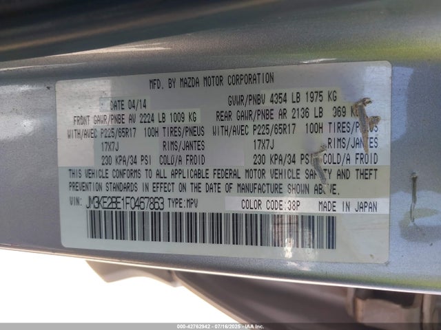 JM3KE2BE1F0467863 Mazda pe
