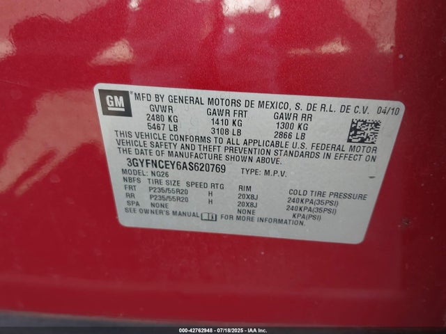 2010 CADILLAC SRX 3GYFNCEY6AS620769 Photo 8