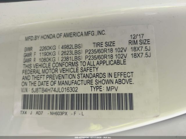 2018 ACURA RDX 5J8TB4H74JL016302 Photo 8