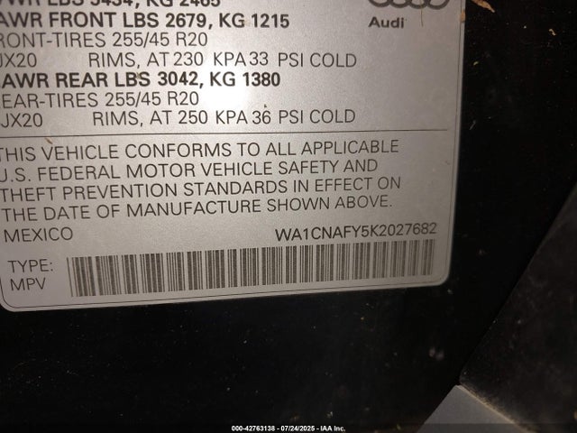 2019 AUDI Q5 WA1CNAFY5K2027682 Photo 8