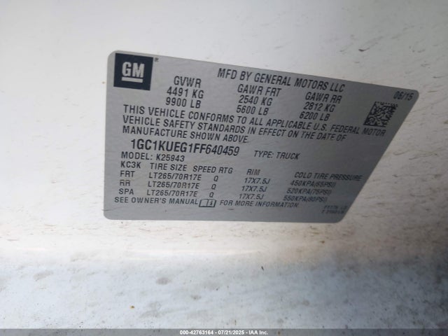 1GC1KUEG1FF640459 Chevrolet l96