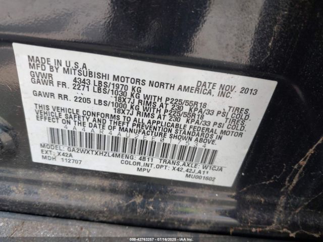 2014 MITSUBISHI OUTLANDER SPORT 4A4AR4AU2EE017534 Photo 8