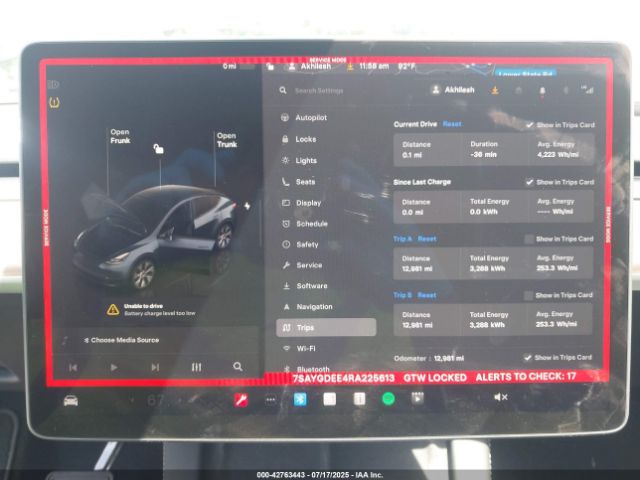 2024 TESLA MODEL Y 7SAYGDEE4RA225613 Photo 6