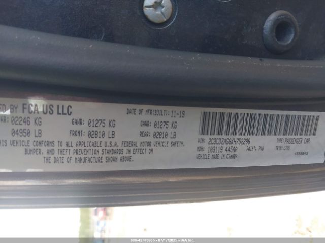 2019 DODGE CHALLENGER 2C3CDZAG8KH752288 Photo 8