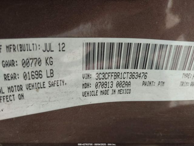 2012 FIAT 500 3C3CFFBR1CT363476 Photo 8