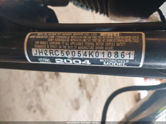 2004 HONDA VT750 JH2RC50054K010861 Photo 9