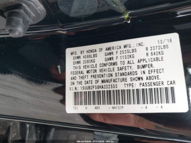 2017 ACURA TLX 19UUB2F58HA002550 Photo 8
