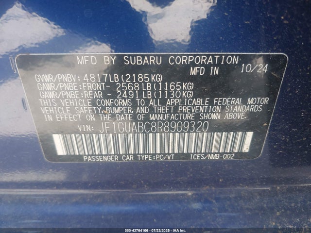 JF1GUABC8R8909320 Subaru na