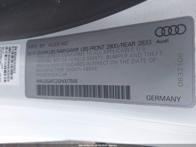 2016 AUDI A7 WAU2GAFC2GN007568 Photo 8