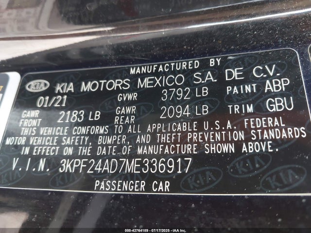 KIA mpi nu 2021 3KPF24AD7ME336917 Image 9