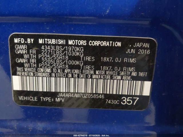 2016 MITSUBISHI OUTLANDER SPORT JA4AR4AW7GZ058546 Photo 8