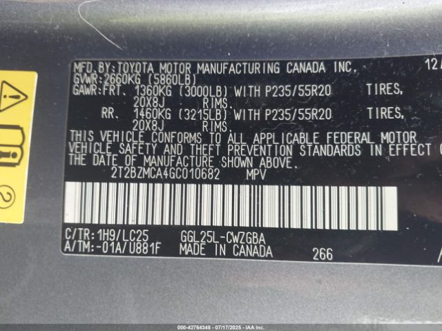 2016 LEXUS RX 350 2T2BZMCA4GC010682 Photo 8