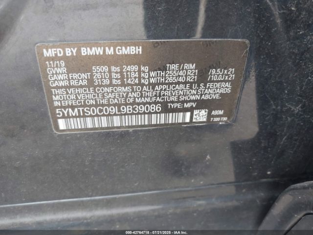2020 BMW X3 M 5YMTS0C09L9B39086 Photo 8