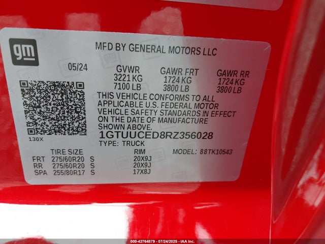 1GTUUCED8RZ356028 GMC l84
