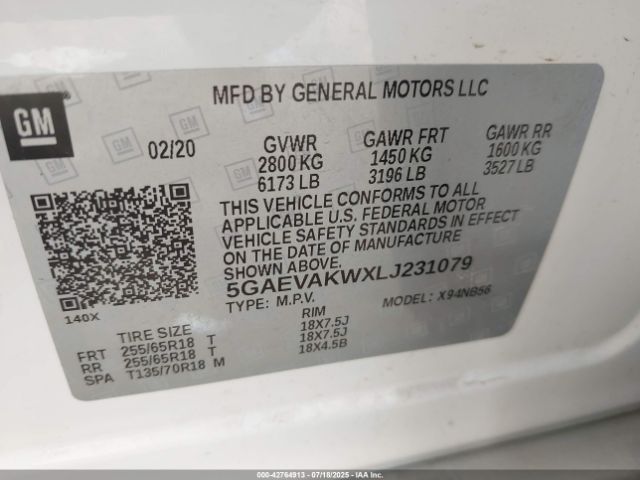 2020 BUICK ENCLAVE 5GAEVAKWXLJ231079 Photo 8