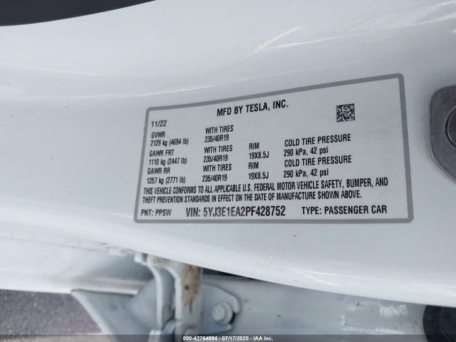 2023 TESLA MODEL 3 5YJ3E1EA2PF428752 Photo 8