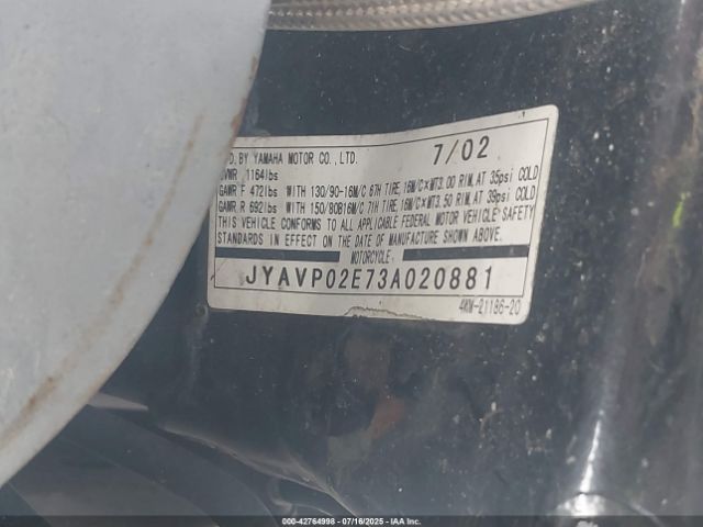 2003 YAMAHA XV1600 JYAVP02E73A020881 Photo 9