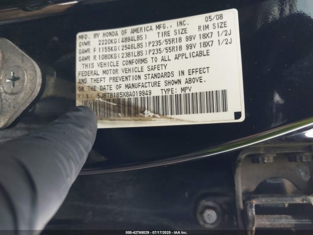 2008 ACURA RDX 5J8TB185X8A019949 Photo 8