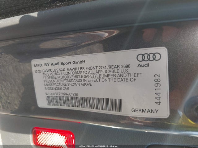 WUAAWCF59RA901238 Audi 2.9 Tfsi