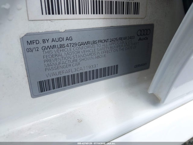 2012 AUDI A4 WAUEFAFL3CA119331 Photo 8