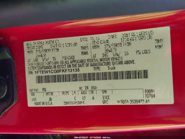 Ford 2015 2015 1FTEW1CG0FKF13135 Image 9