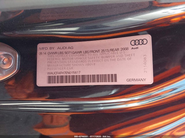 2014 AUDI A5 WAUCFAFH7EN015617 Photo 8