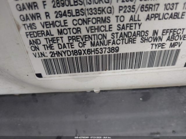 2006 ACURA MDX 2HNYD189X6H537389 Photo 8
