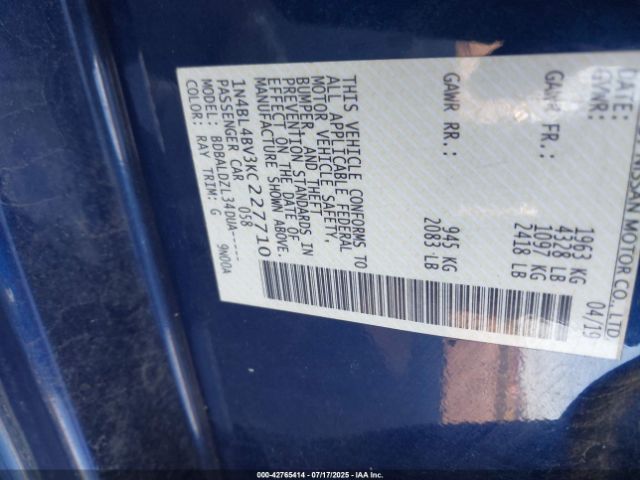 2019 NISSAN ALTIMA 1N4BL4BV3KC227710 Photo 8