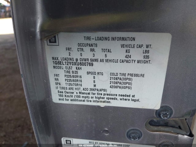 1999 CADILLAC ELDORADO 1G6EL12Y0XU600769 Photo 8