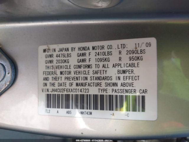 2010 ACURA TSX JH4CU2F6XAC014723 Photo 8