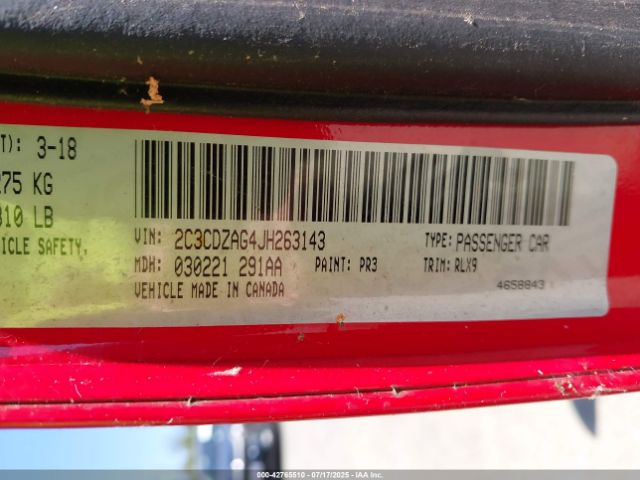 2018 DODGE CHALLENGER 2C3CDZAG4JH263143 Photo 8