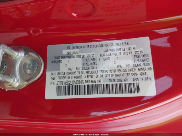 2018 FIAT 124 SPIDER JC1NFAEK2J0140148 Photo 8