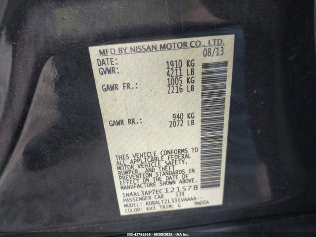 1N4AL3AP7EC121578 Nissan Altima