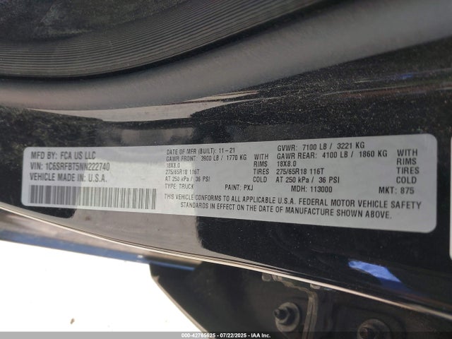 RAM 1500 2022 1C6SRFBT5NN222740 Image 9