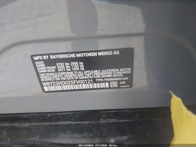BMW I4 2025 WBY23HD02SFV00121 Image 9
