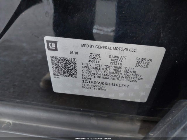 1G1FZ6S06K4101757 Chevrolet 2019