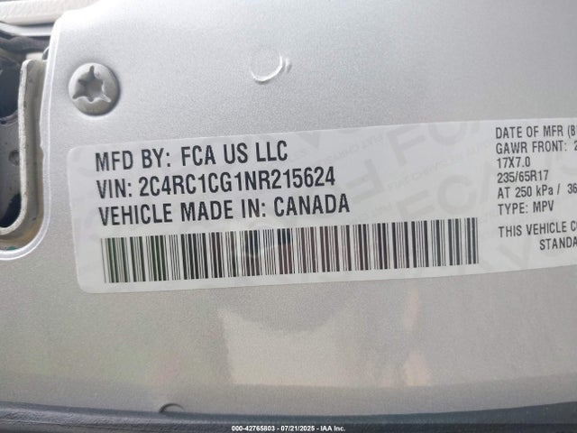 Chrysler Voyager 2022 2C4RC1CG1NR215624 Image 9