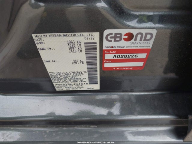 1N4BL4CV9NN404848 Nissan Altima