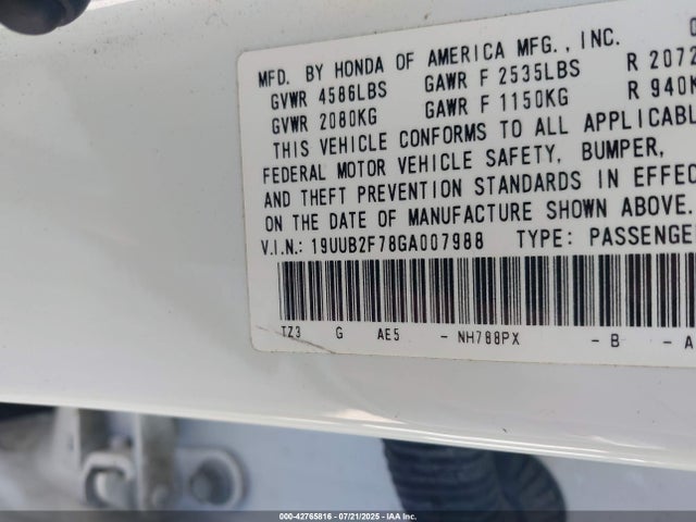 Acura j35y6 2016 19UUB2F78GA007988 Image 9
