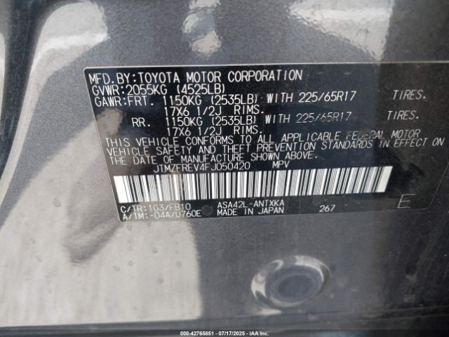 2015 TOYOTA RAV4 JTMZFREV4FJ050420 Photo 8