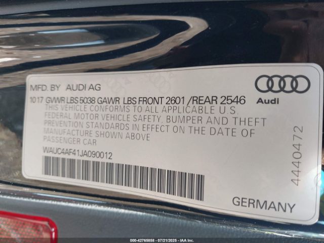 2018 AUDI S4 WAUC4AF41JA090012 Photo 8