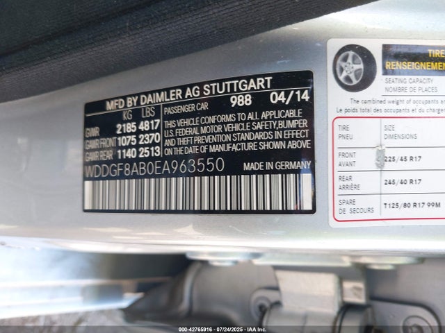 WDDGF8AB0EA963550 Mercedes-Benz C-Class
