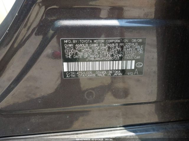 2009 LEXUS ES 350 JTHBJ46GX92280723 Photo 8