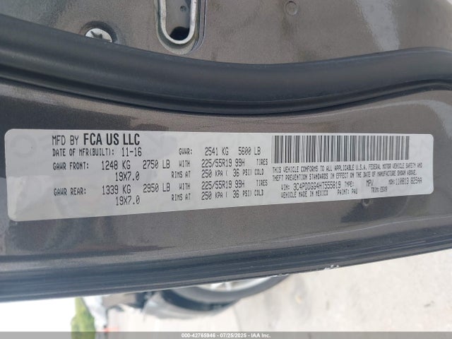 3C4PDDGG4HT555819 Dodge Journey