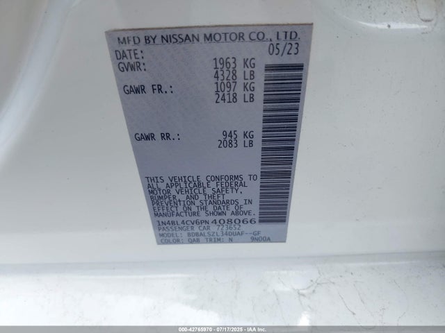 1N4BL4CV6PN408066 Nissan 2023