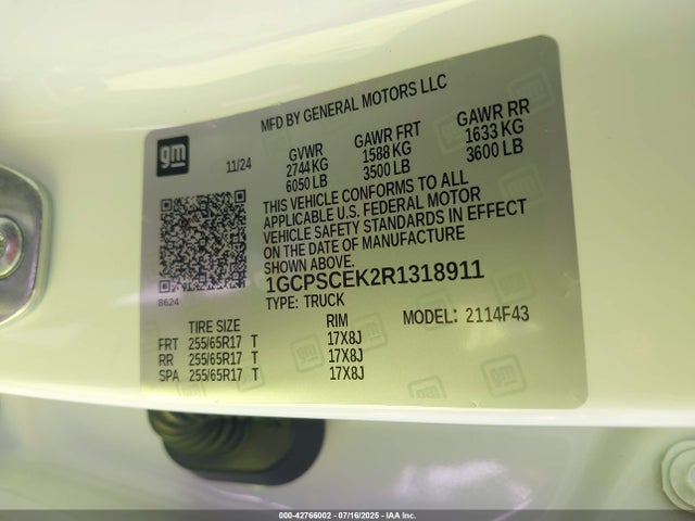 Chevrolet l3b 2024 1GCPSCEK2R1318911 Image 9