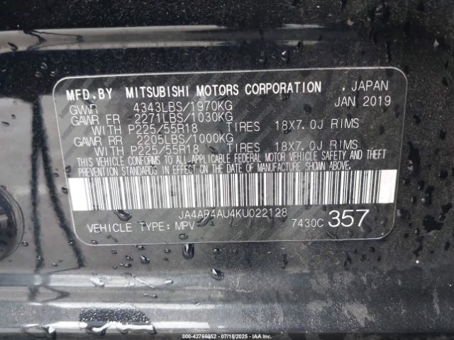 2019 MITSUBISHI OUTLANDER SPORT JA4AP4AU4KU022128 Photo 8