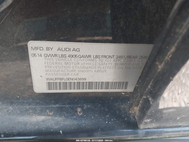 2014 AUDI A4 WAUFFBFL0EN043699 Photo 8