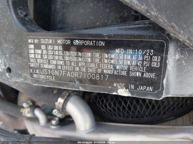 2024 SUZUKI GSX-R600 JS1GN7FA0R7100817 Photo 9