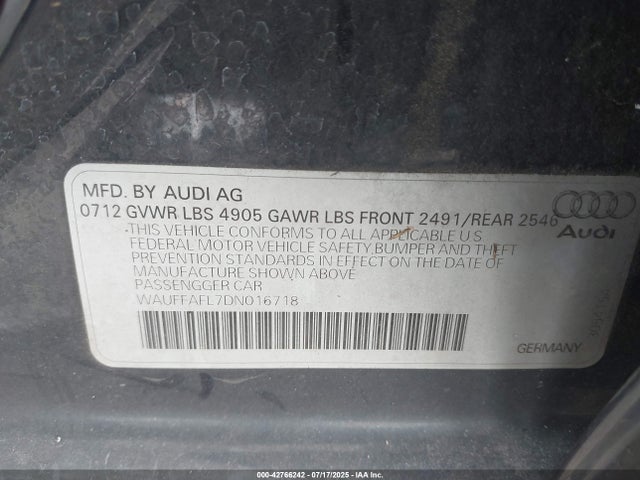 2013 AUDI A4 WAUFFAFL7DN016718 Photo 8